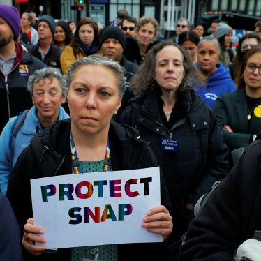 A rally for SNAP benefits as food aid benefits will be suspended starting November 1 amid the ongoing US government shutdown, Massachusetts Statehouse in Boston, October 28, 2025. 