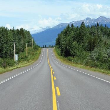 Highway 16, sometimes referred to as “the Highway of Tears” in recognition of the women and girls who have gone missing or been murdered in its vicinity, in northern British Columbia. July 2012.