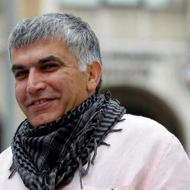 Bahraini human rights activist Nabeel Rajab arrives for his appeal hearing at court in Manama, February 11, 2015.
