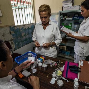 Nurses at a hospital in Barquisimeto discuss which patients will receive medicines and which will have to wait due to severe shortages of medicines at the hospital, August 24, 2016. 