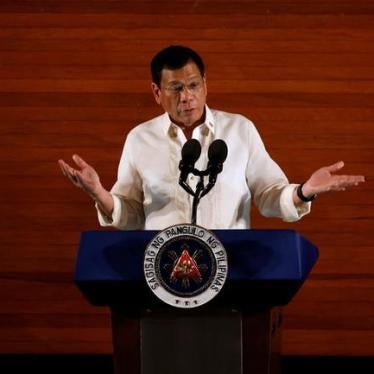 Philippine President Rodrigo Duterte speaks during his first State of the Nation Address at the Philippine Congress in Quezon city, Metro Manila, Philippines July 25, 2016. 