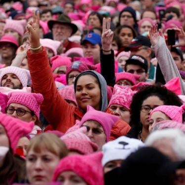 People gather for the Women's March in Washington U.S., January 21, 2017.