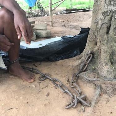 Asare was freed in June after having been shackled in this spot for nine and half years because of a mental health condition.