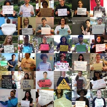 Students and teachers from around the world call for schools and universities to be protected from military use. 