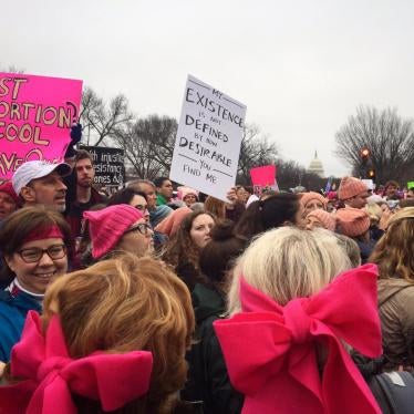 Scene on the national mall, Women's March, Washington DC 