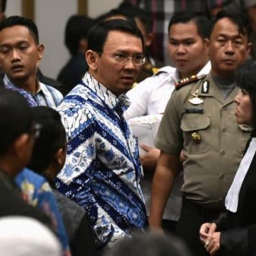 Governor Basuki “Ahok” Purnama after the sentencing in his blasphemy trial in Jakarta on May 9, 2017.