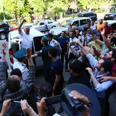 Azerbaijani journalist Afgan Mukhtarli is brought to the court after he has been abducted in Georgia and forcibly taken to neighboring Azerbaijan where he was detained in custody.