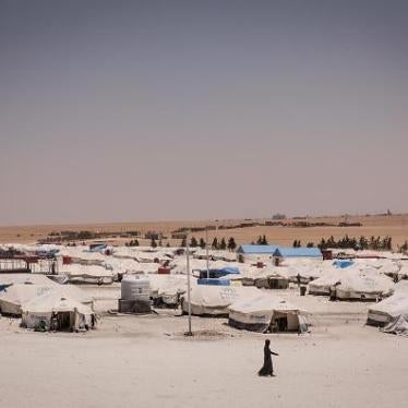 Ain Issa displaced persons camp, one of three camps in northeast Syria where Human Rights Watch found the Peoples’ Protection Units (YPG) have been recruiting children for military participation, June 2017.