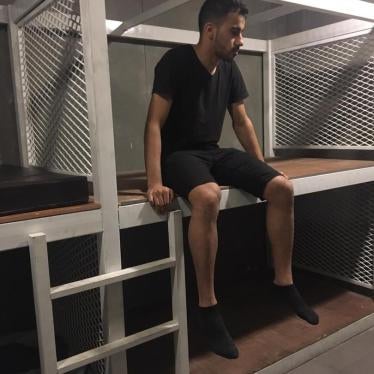 Hakeem Ali Mohamed Ali al-Araibi in detention at Suvarnabhumi Airport in Bangkok. 