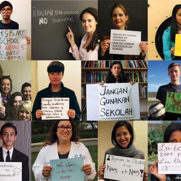 Students and teachers from around the world call for schools and universities to be protected from military use.
