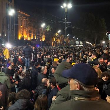 Protest rally in front of the Parliament of Georgia over failed electoral reforms.