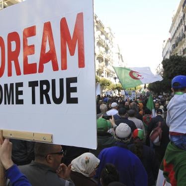 Algerians demonstrate to protest against the government, in Algiers Friday, Jan.3, 2020.